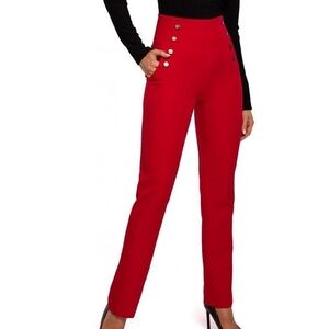 Anthropologie x Sandwich_ Pants Full Lenght Coastal Red High Waist Sz L